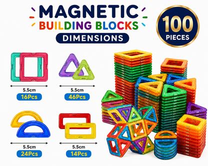 Kollider Kids™ 3D STEM Magnetic Building Blocks (100 Piece)