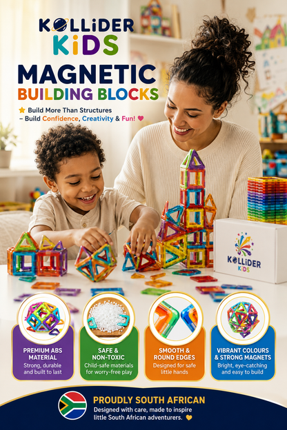 Kollider Kids™ 3D STEM Magnetic Building Blocks (68 Piece)