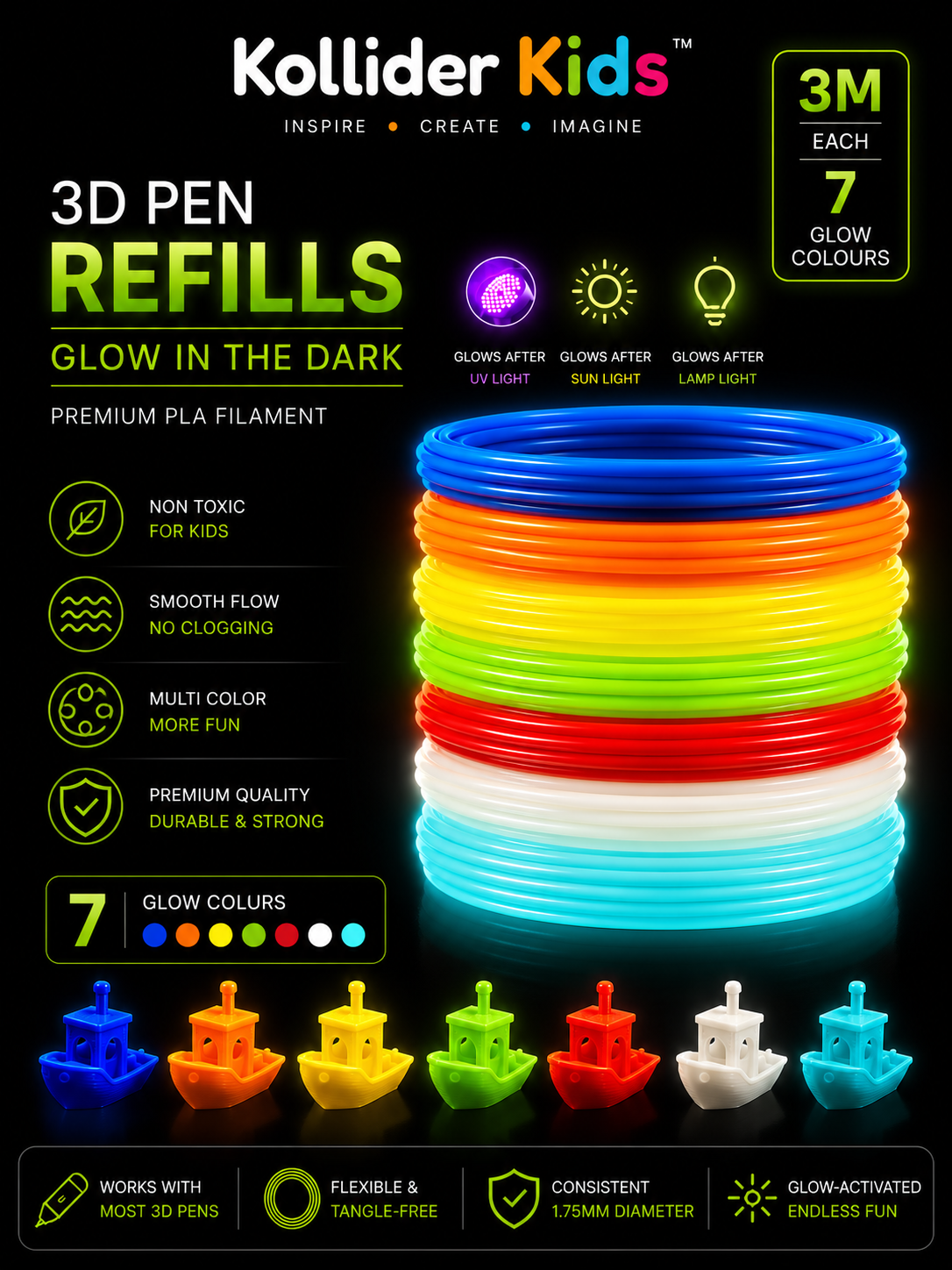 3D Engineering Pen Glow in the Dark Refill Pack